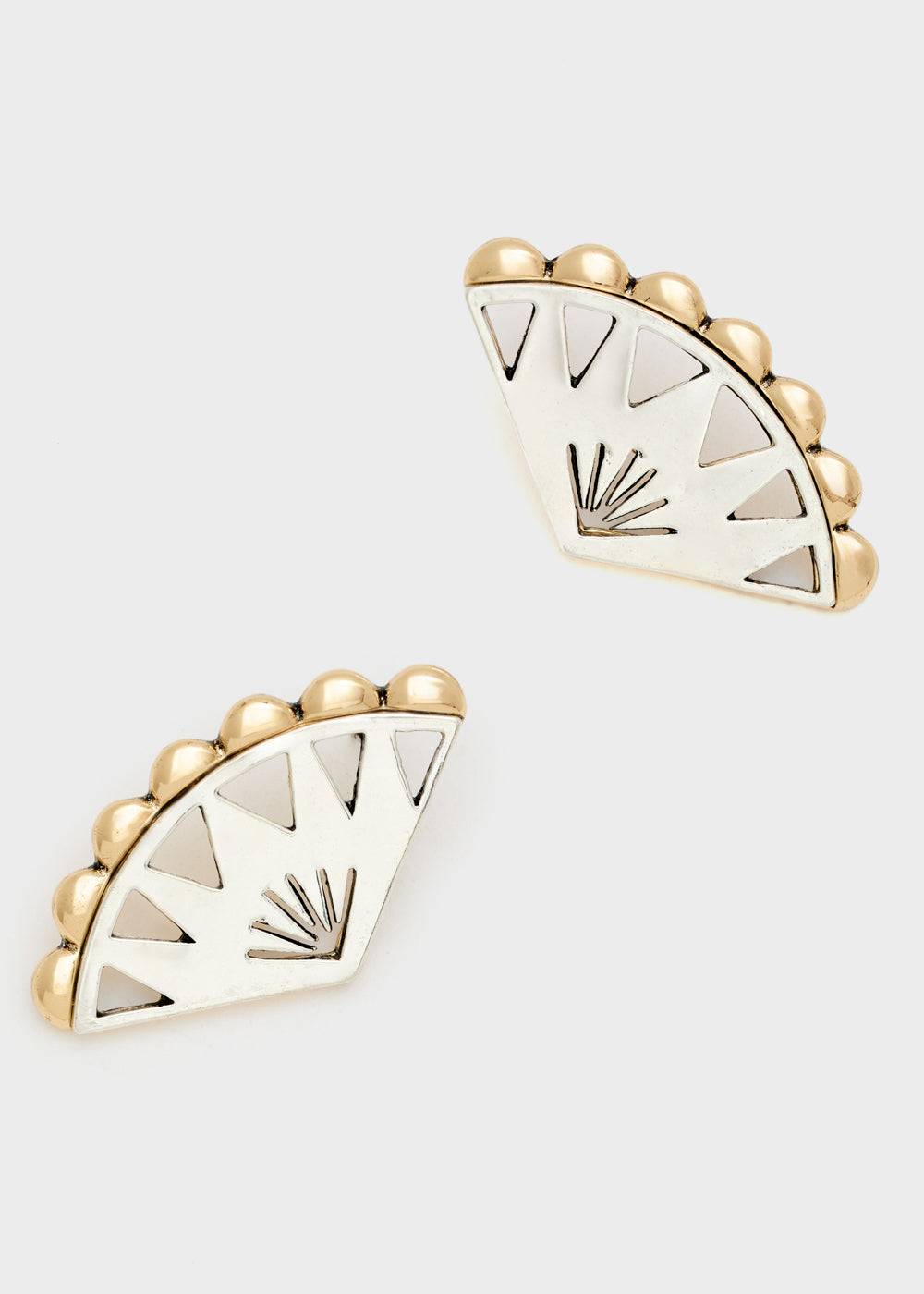 Nalí FAN LOBE EARRINGS IN SILVER+GOLD Promozione Limitata