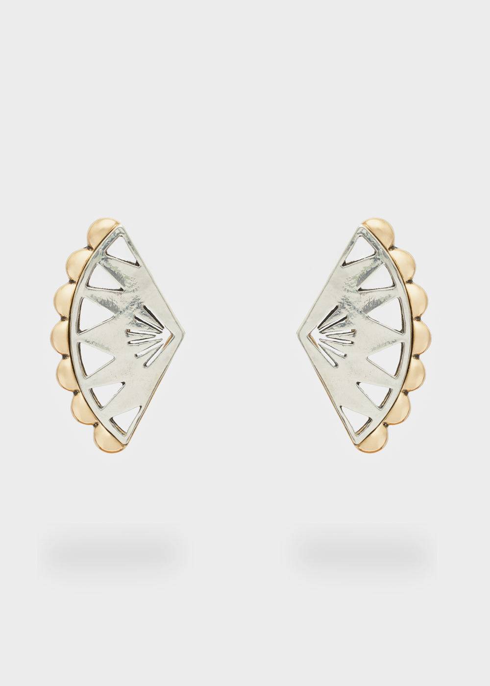 Nalí FAN LOBE EARRINGS IN SILVER+GOLD Promozione Limitata