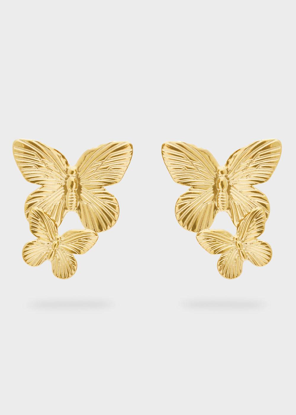 Nalí S.STEEL BUTTERFLY EARRINGS IN GOLD Fino Al -60%