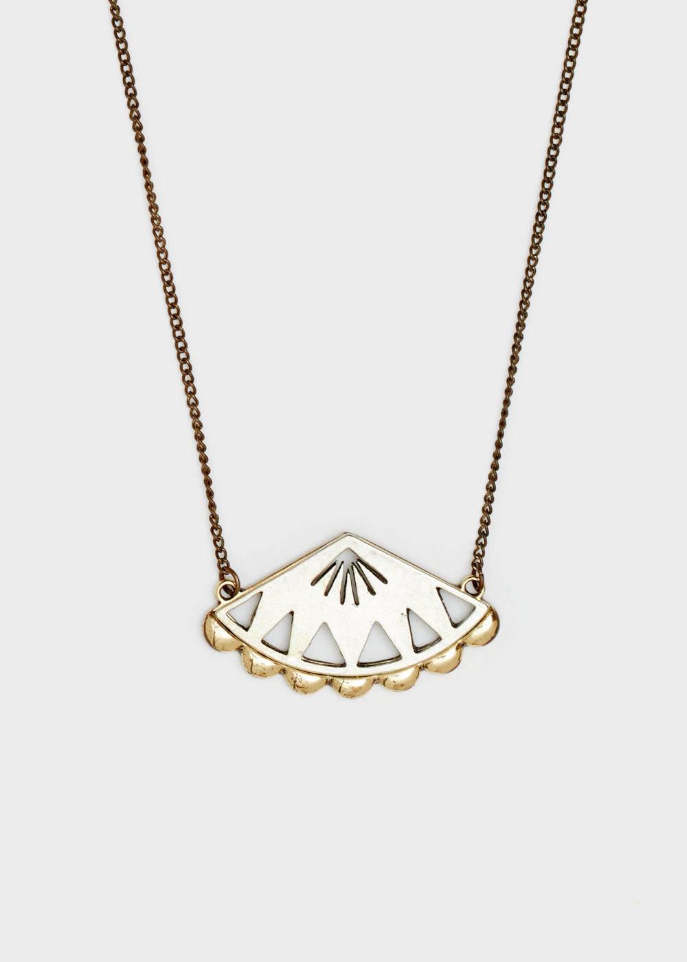 Nalí FAN THIN NECKLACE W/ PENDANT SILVER+GOLD Sottocosto