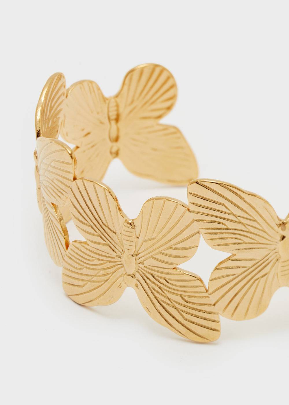 Nalí BANGLE BRACELET W/ BUTTERFLIES S.STEEL GOLD Novità