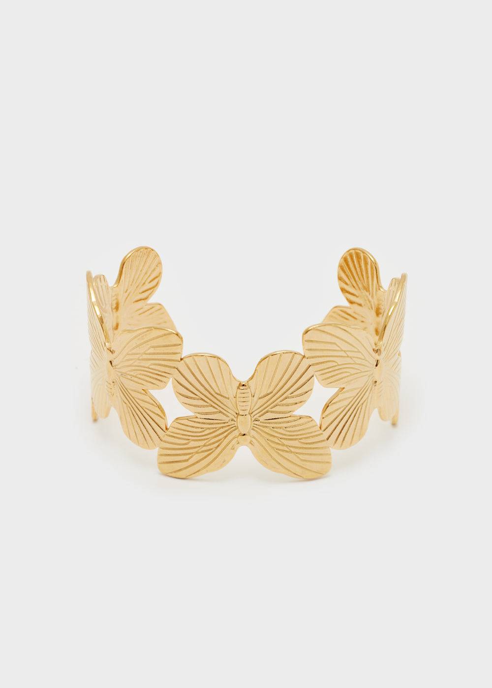 Nalí BANGLE BRACELET W/ BUTTERFLIES S.STEEL GOLD Novità