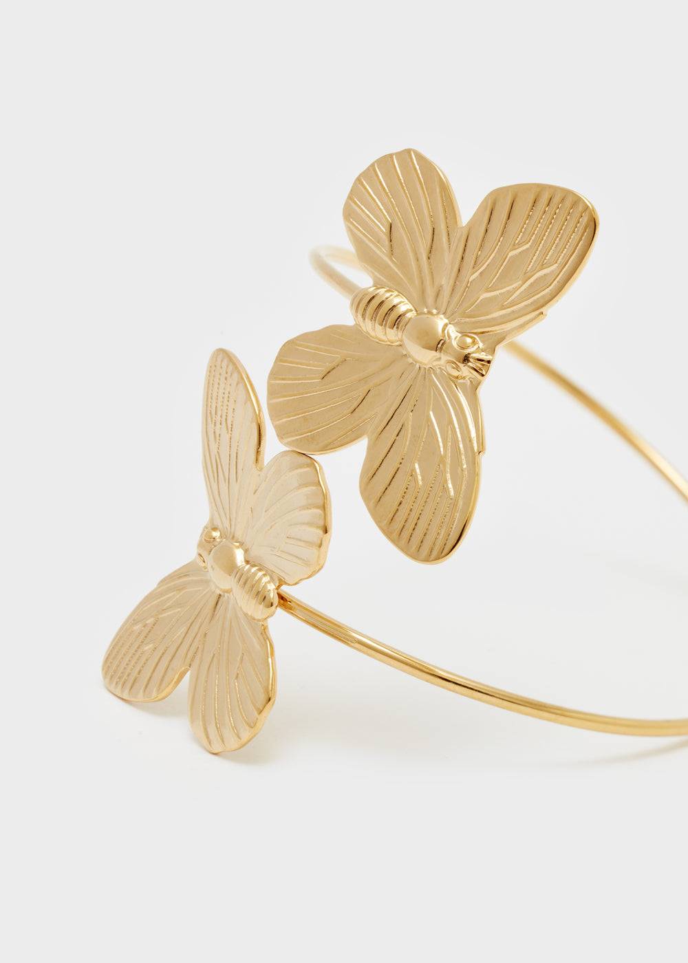 Nalí BRACELET W/ BUTTERFLIES S.STEEL GOLD Presa