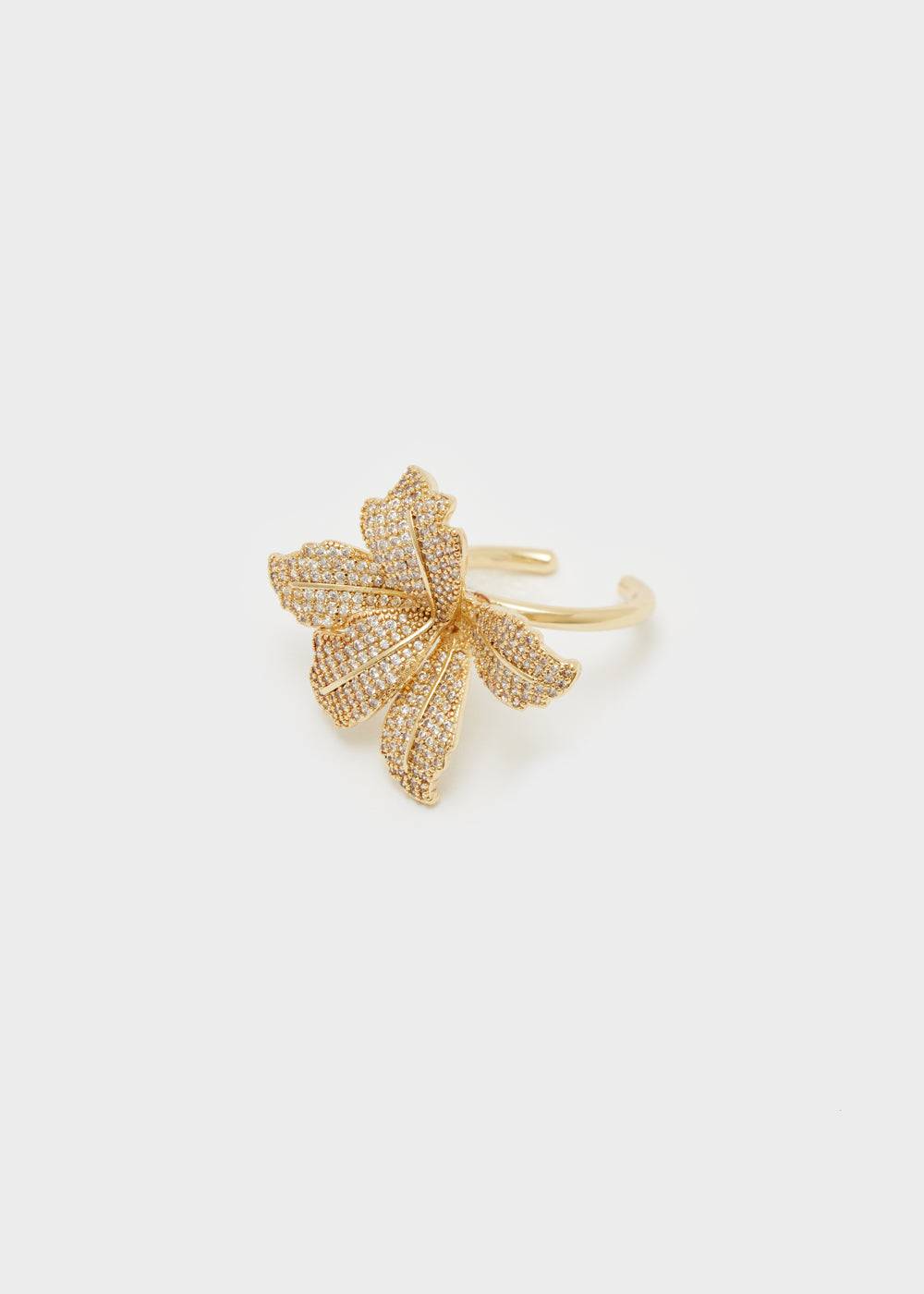 Nalí MISS GOLD RING W/ FLOWERS+STONES In Vendita