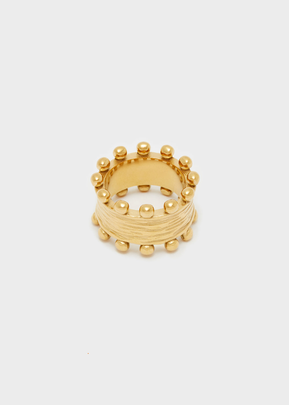 Nalí GOLD RING IN S.STEEL W/ SPHERES Vendita Calda