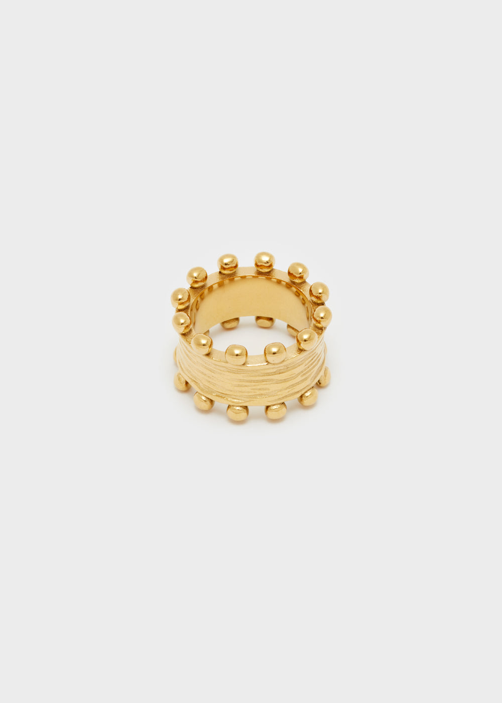 Nalí GOLD RING IN S.STEEL W/ SPHERES Vendita Calda