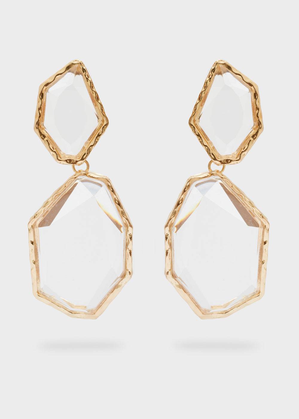 Nalí PENDANT EARRINGS W/ CLEAR STONES Vendita Economica