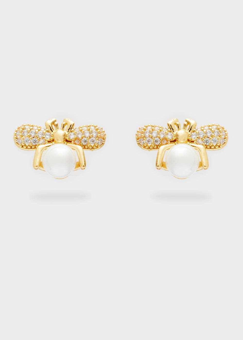 Nalí BEE EARRINGS W/ ZIRCONS AND PEARL Spedizione gratuita