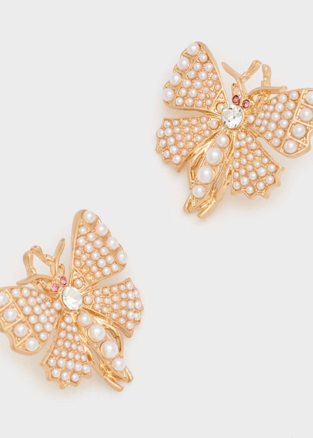Nalí BUTTERFLY GOLD EARRINGS W/ PEARLS Negozio online di fabbrica