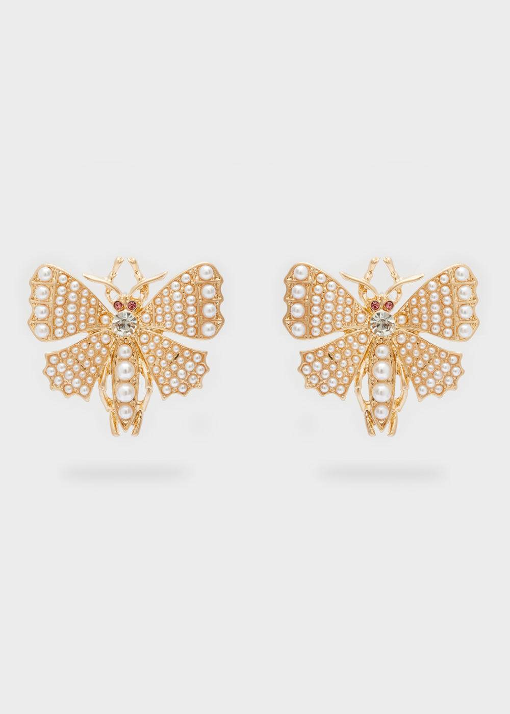 Nalí BUTTERFLY GOLD EARRINGS W/ PEARLS Negozio online di fabbrica