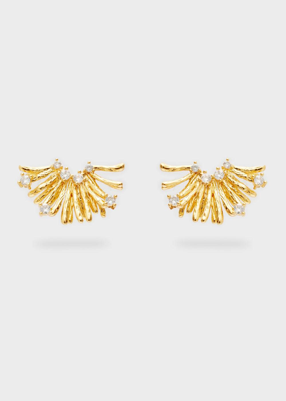 Nalí MIMI LOBE EARRINGS W/ CLEAR ZIRCONS Grande vendita