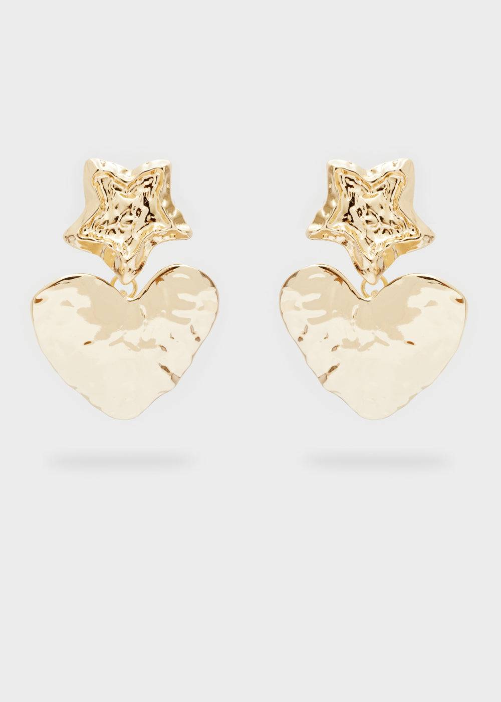 Nalí PENDANT EARRINGS W/ STAR AND HEART Fornitura limitata
