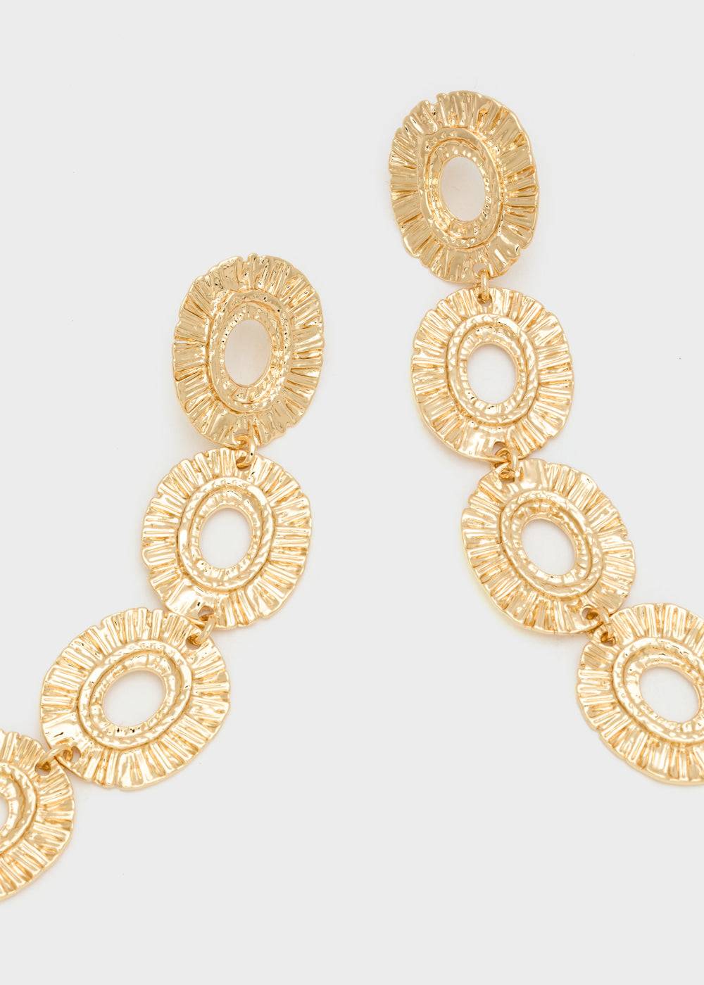 Nalí LONG GOLD EARRINGS W/ ROUND ELEMENTS Offerta esclusiva