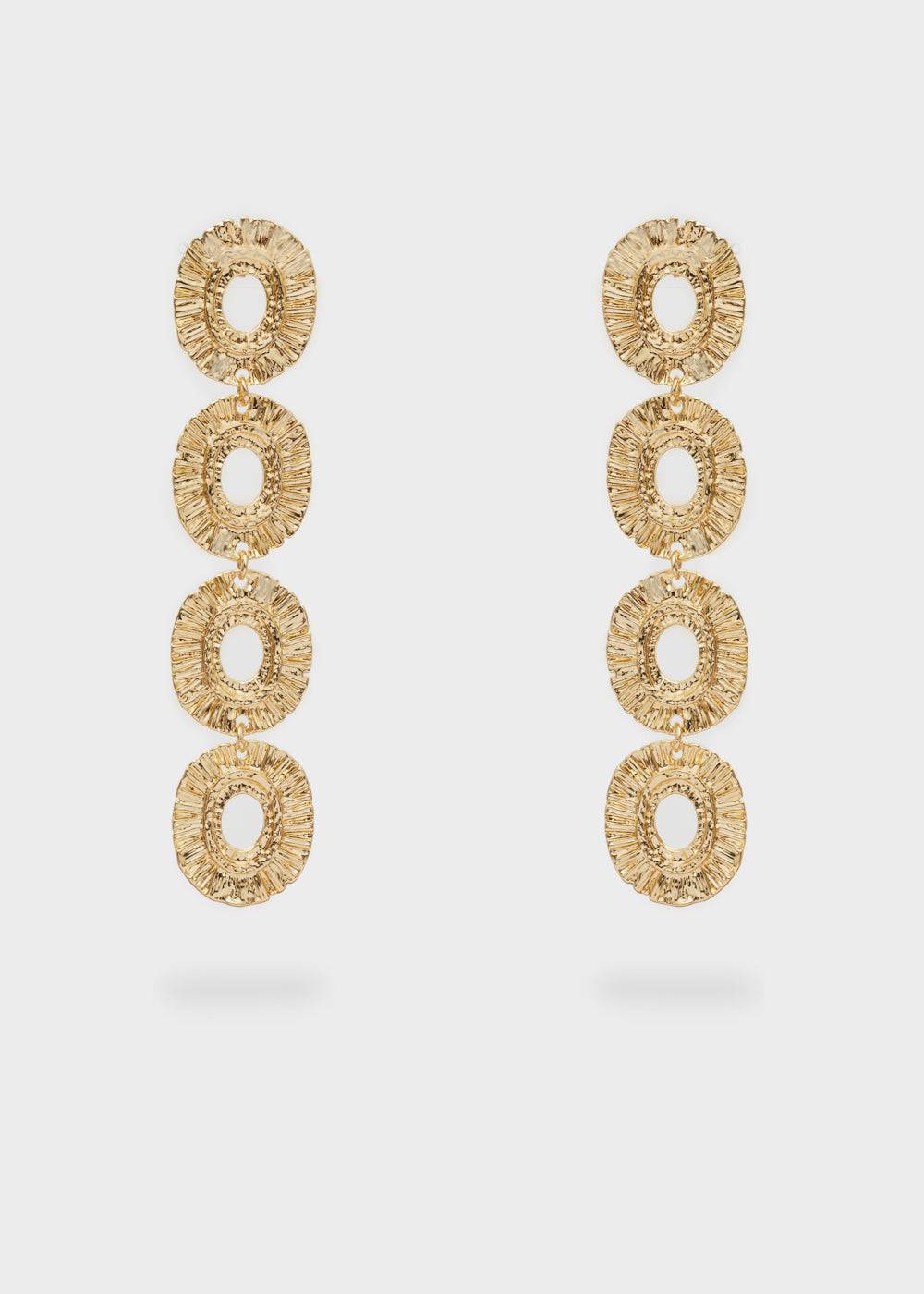 Nalí LONG GOLD EARRINGS W/ ROUND ELEMENTS Offerta esclusiva
