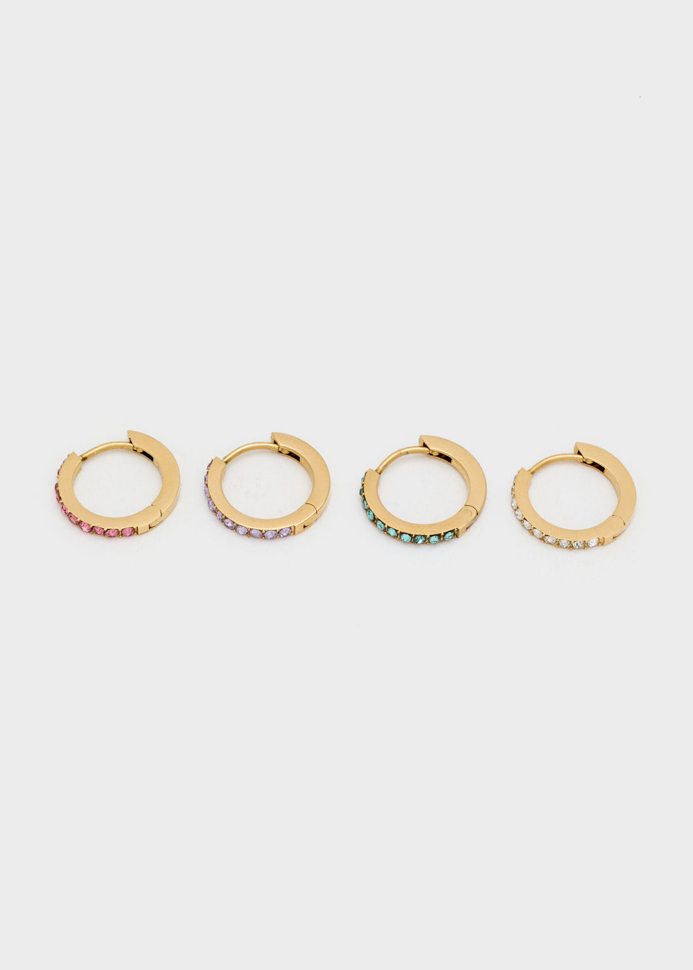 Nalí SMALL HOOPS SET W/ MULTICOLOR STONES Cyber Monday
