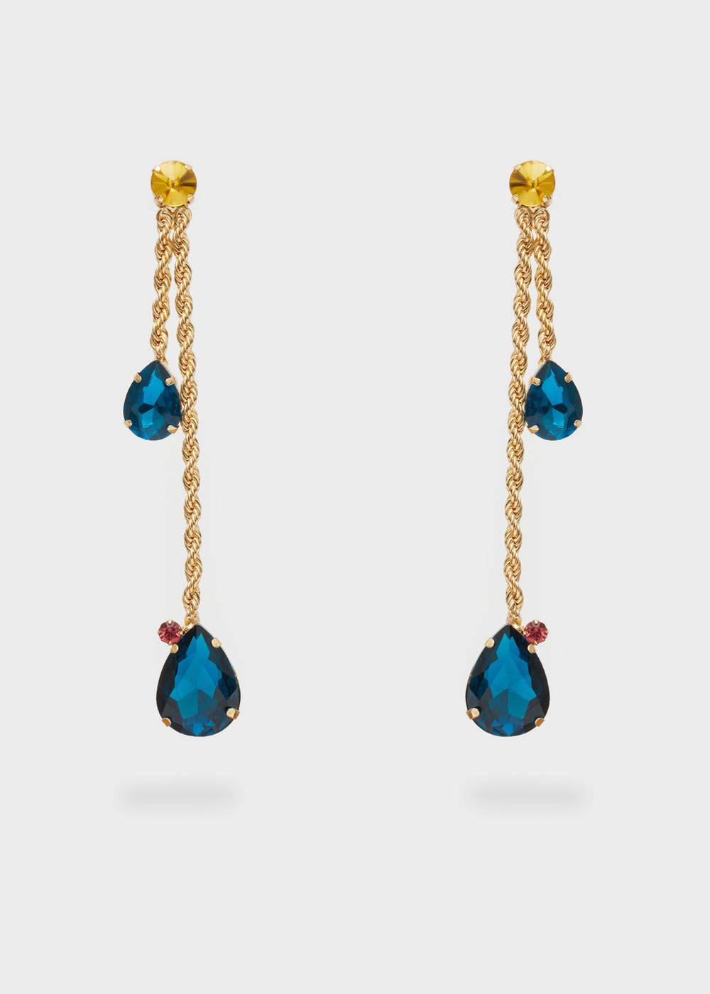 Nalí EARRINGS W/ GOLD PENDANT AND BLUE STONE Offerta Pasqua