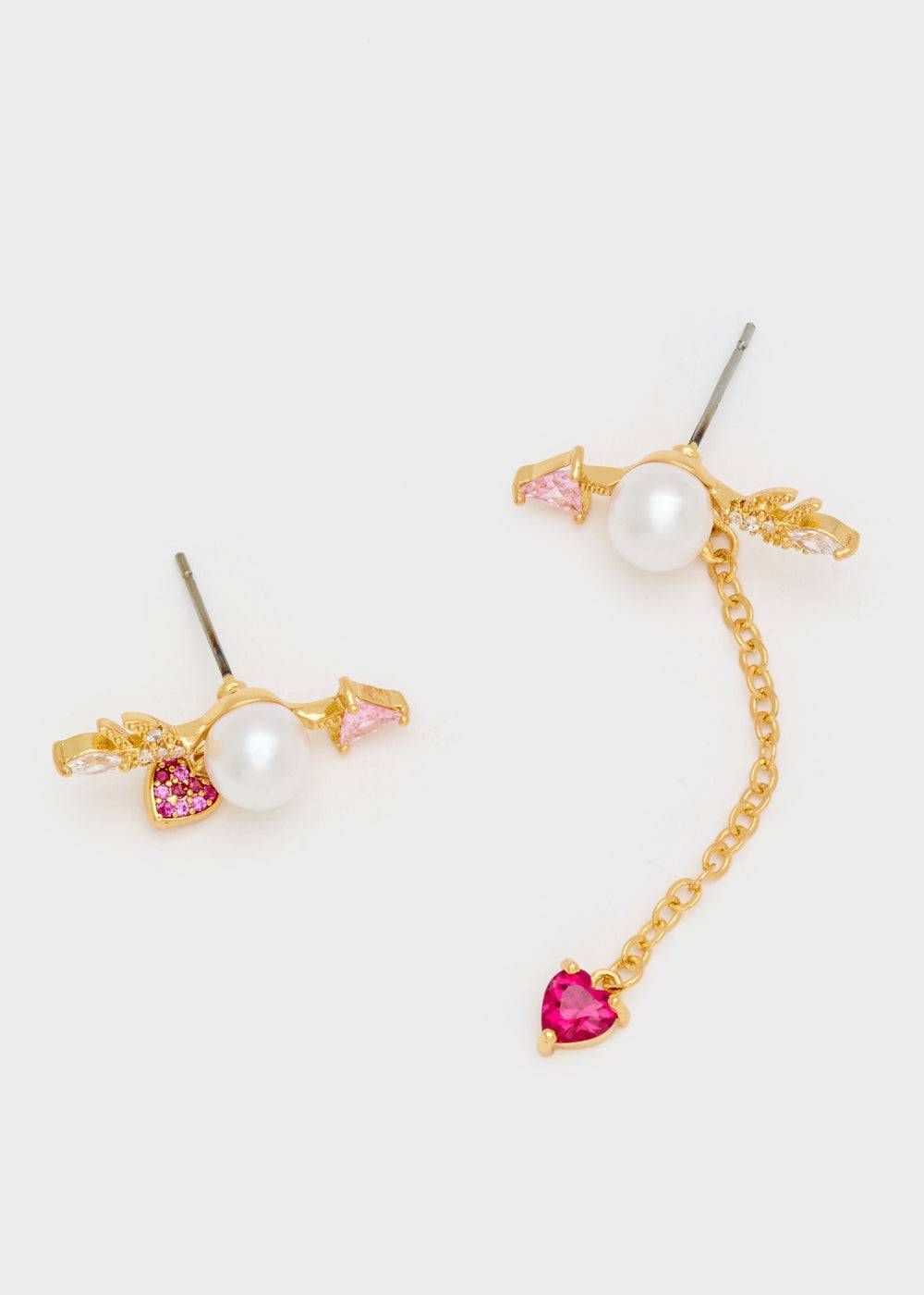 Nalí ARROW EARRINGS W/ ZIRCONS AND PEARL Offerta San Valentino