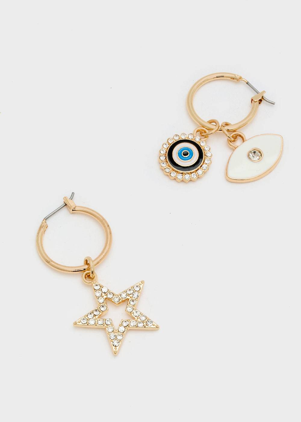 Nalí GOLD HOOP EARRINGS W/ EYE Offerta temporanea