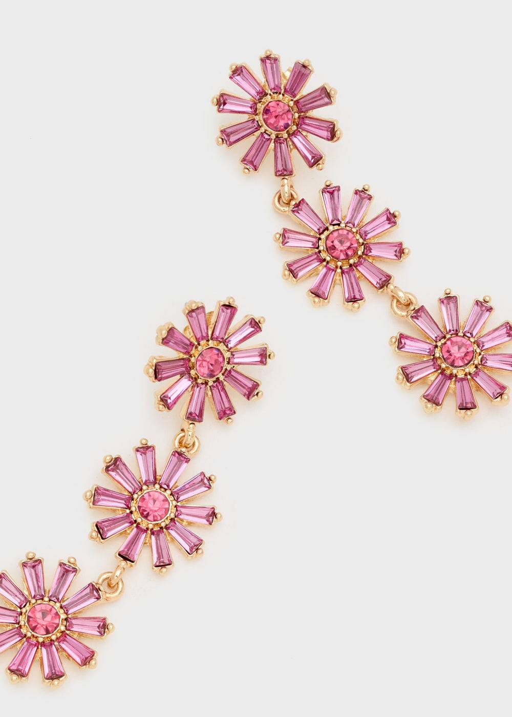 Nalí LONG EARRINGS W/ FUCHSIA FLOWERS+STONES Offerte esclusive