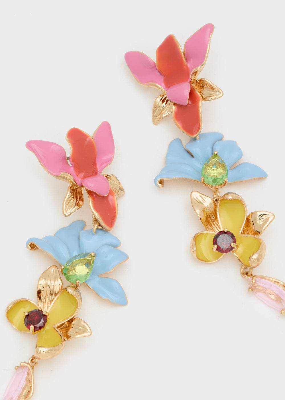 Nalí LONG EARRINGS W/ ENAMEL MULTI FLOWERS Nuovi prodotti