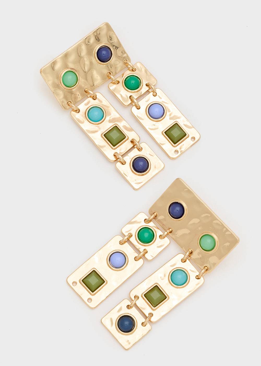 Nalí LONG EARRINGS WITH BLUE/GREEN STONES Offerte stagionali