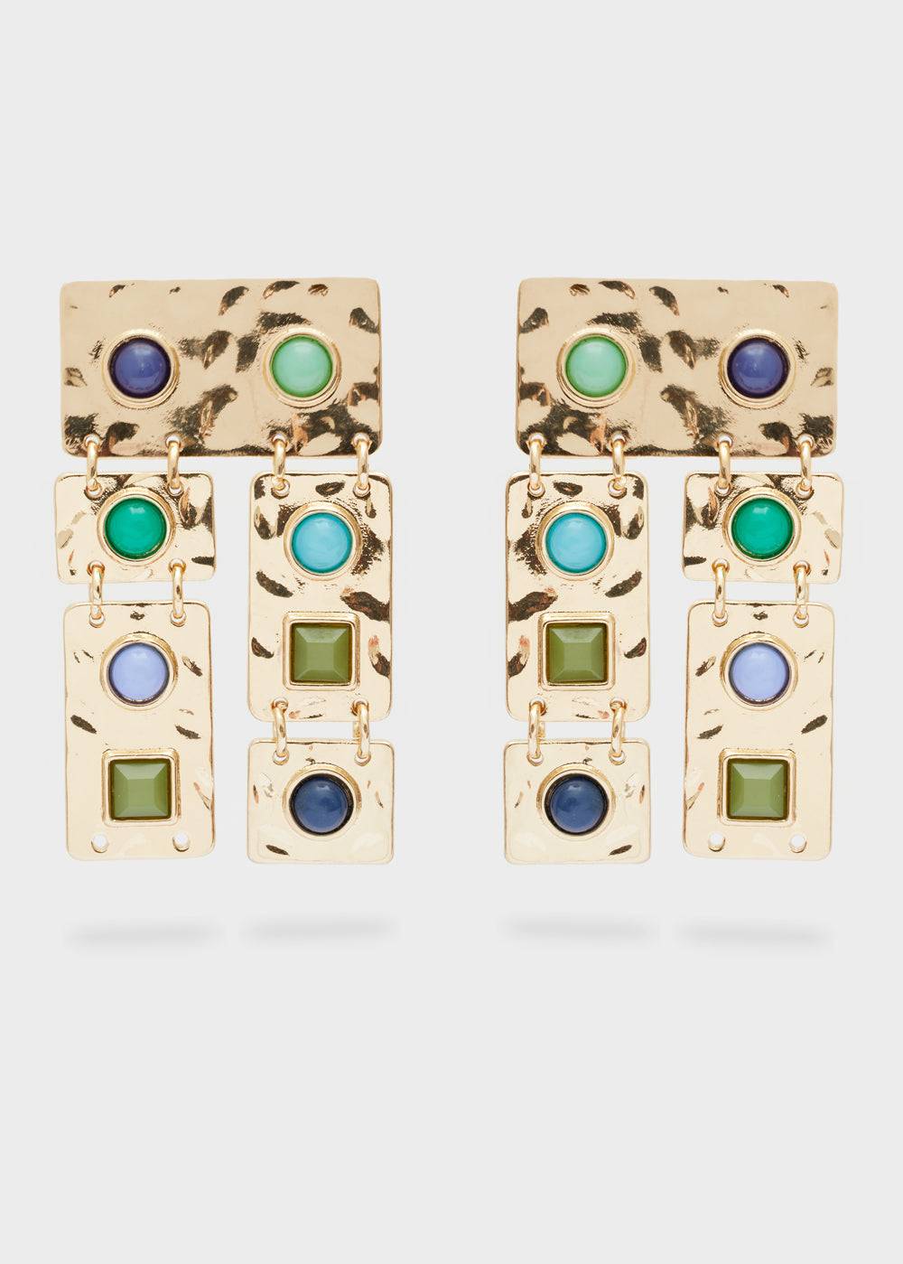 Nalí LONG EARRINGS WITH BLUE/GREEN STONES Offerte stagionali