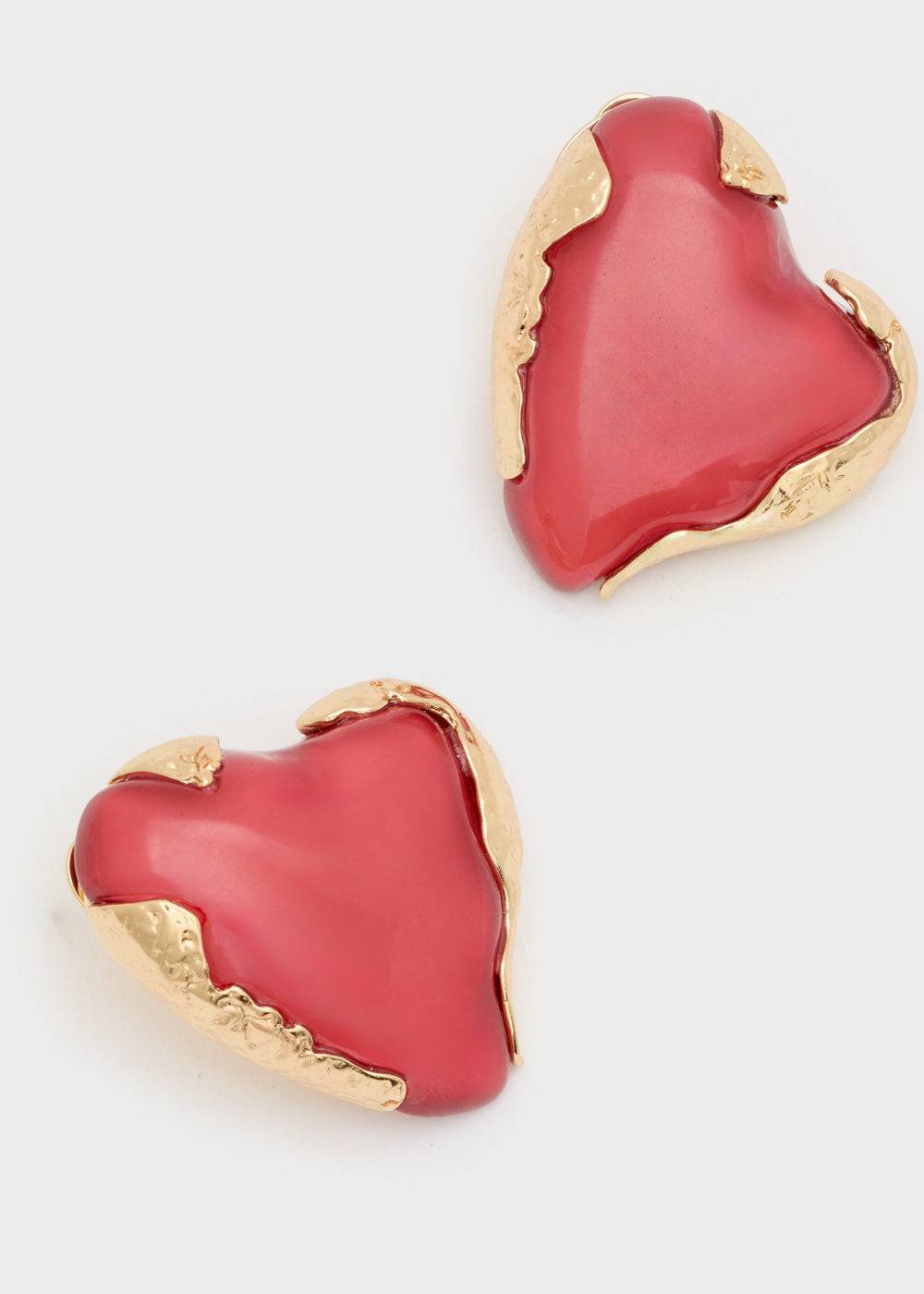 Nalí OVERSIZE HEART EARRINGS RED Sconti VIP