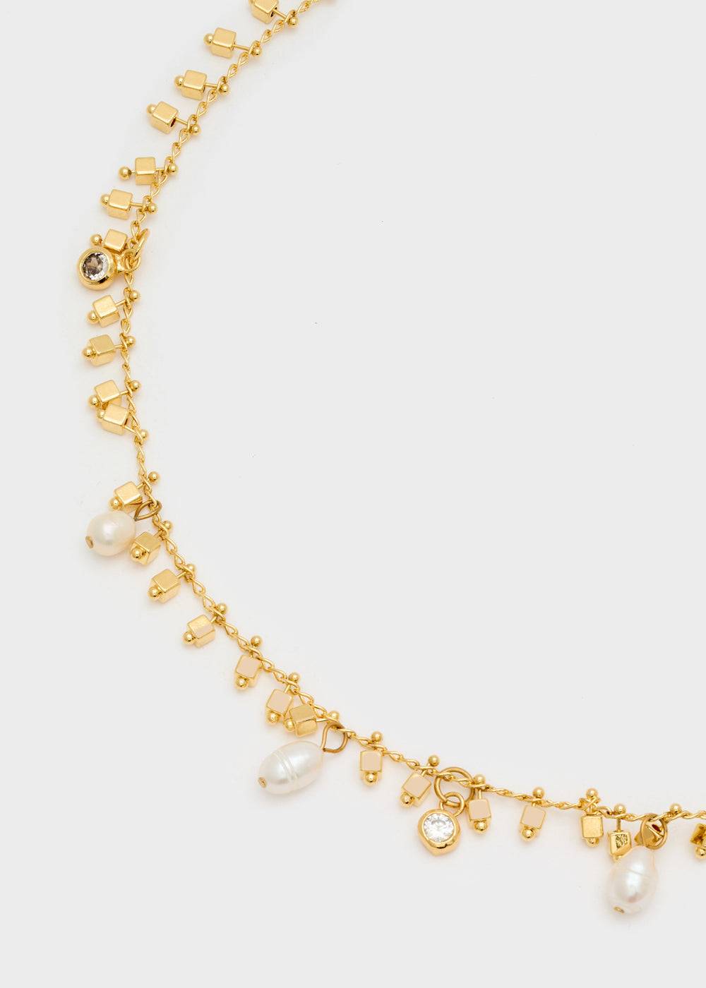 Nalí GOLD NECKLACE W/ ZIRCONS AND PEARLS Offerta settimanale