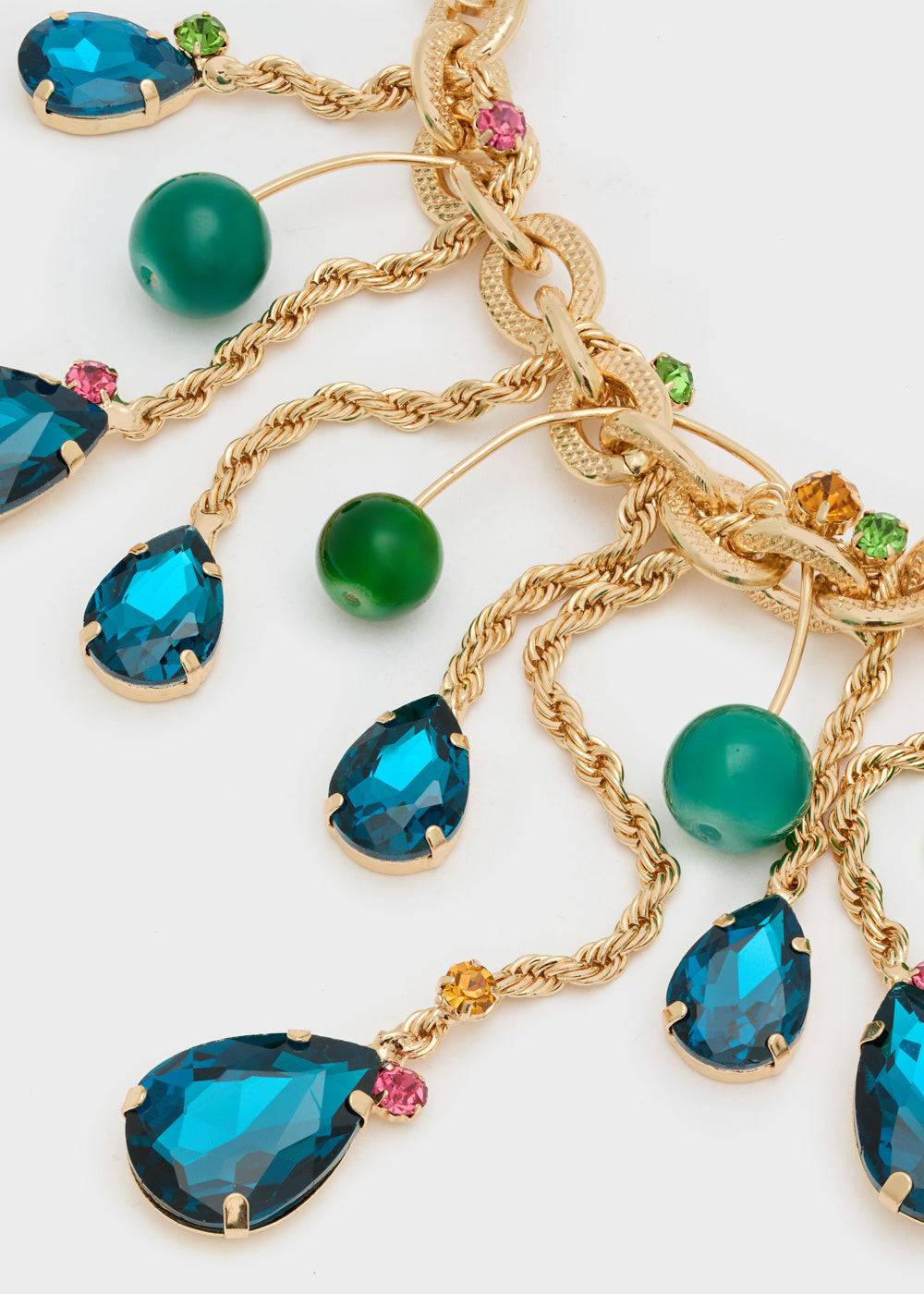 Nalí CHAIN NECKLACE W/ BLUE STONE PENDANTS Ritorno libero