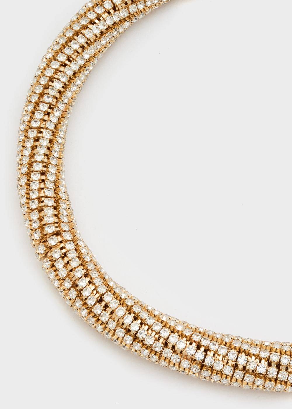 Nalí TUBE NECKLACE W/ CLEAR STONES Ultimi tre giorni