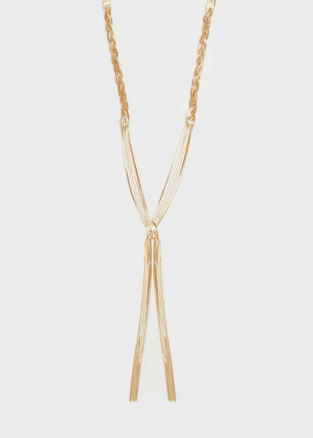 Nalí LONG BRAIDED NECKLACE IN GOLD ACQUISTA ORA