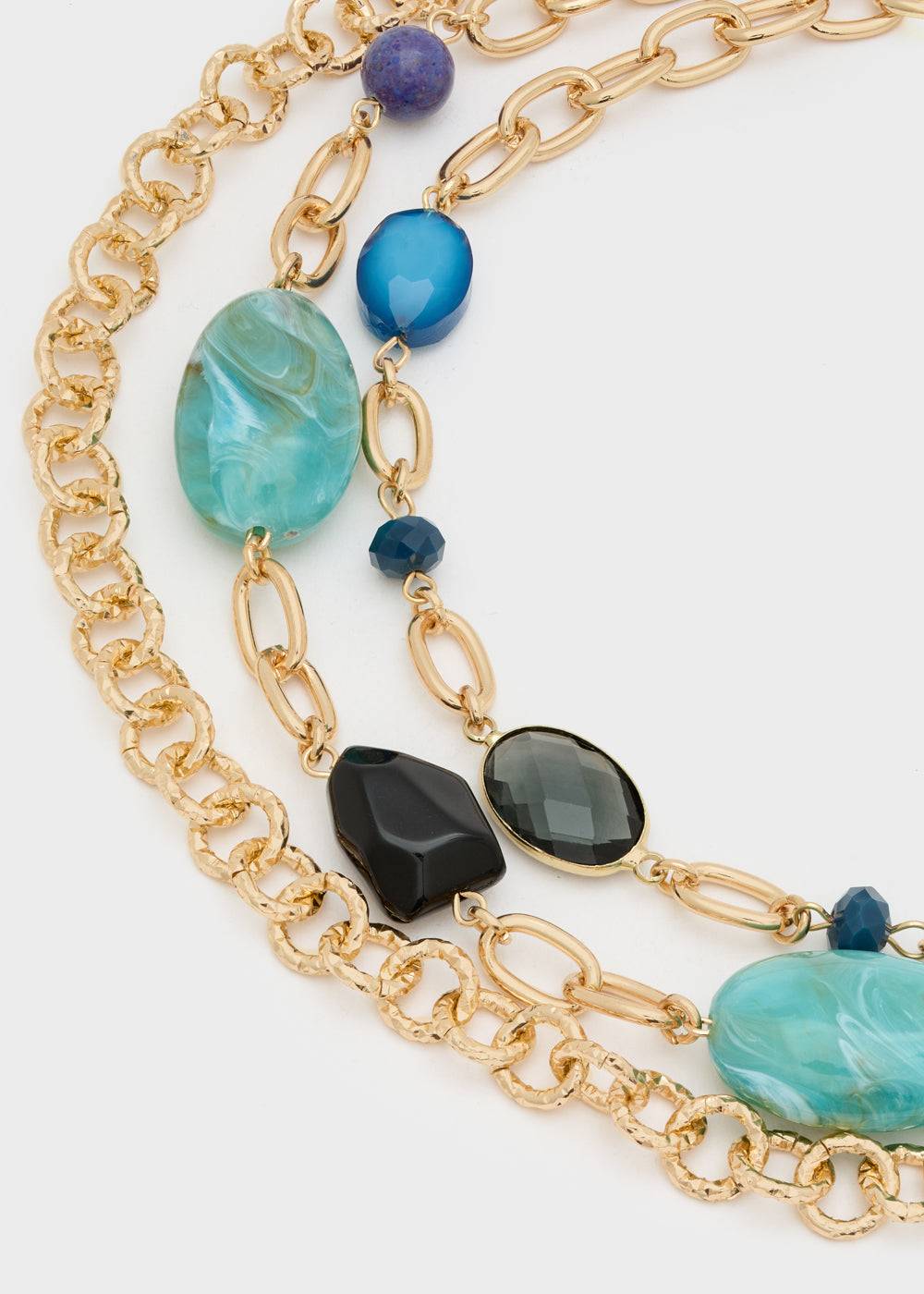 Nalí CHAIN NECKLACE MULTI W/ GREEN+BLUE STONES Ultimi due giorni