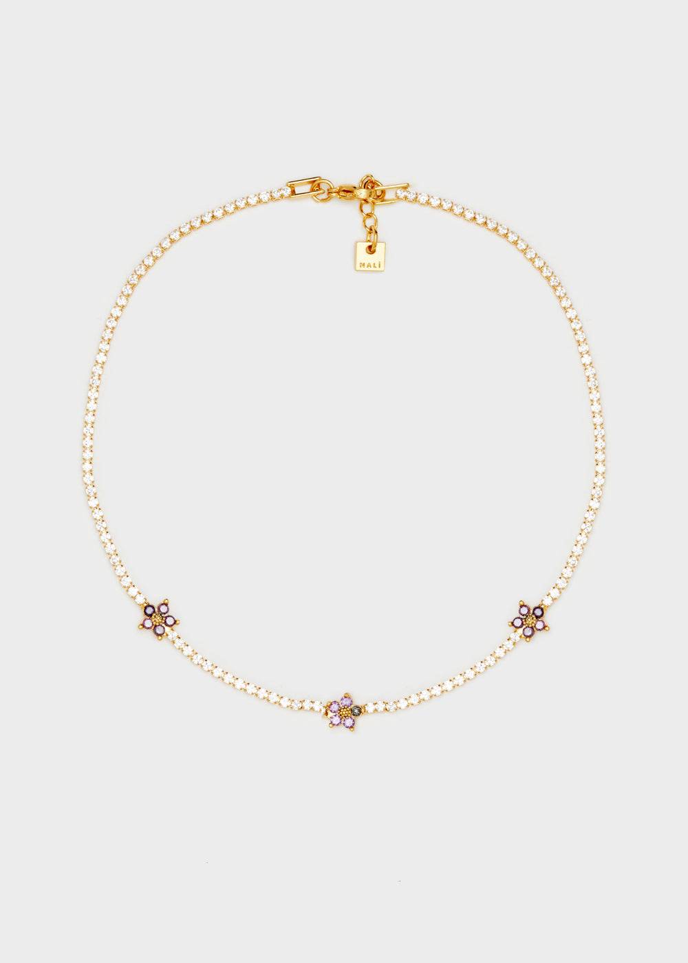 Nalí NECKLACE W/ LILAC ZIRCON FLOWERS Fino al 50% di sconto