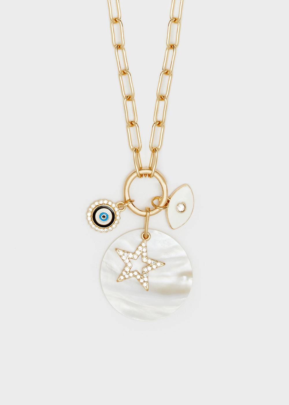 Nalí CHAIN NECKLACE W/ EYE MIX PENDANT Offerta speciale della fabbrica