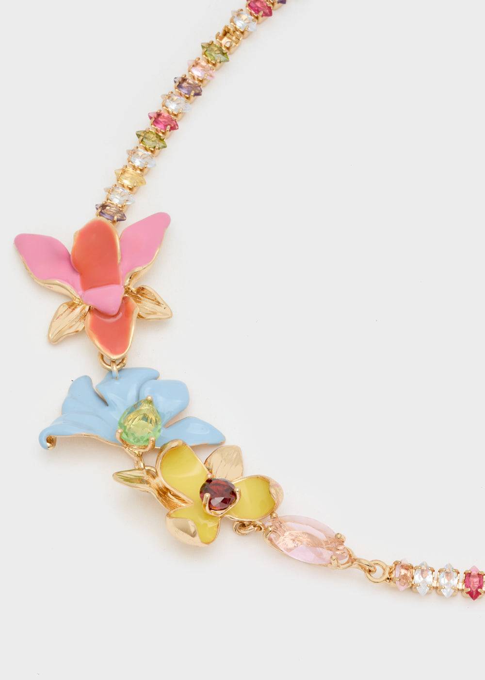 Nalí NECKLACE WITH ENAMEL FLOWERS AND STONES Discount Store per i nuovi prodotti