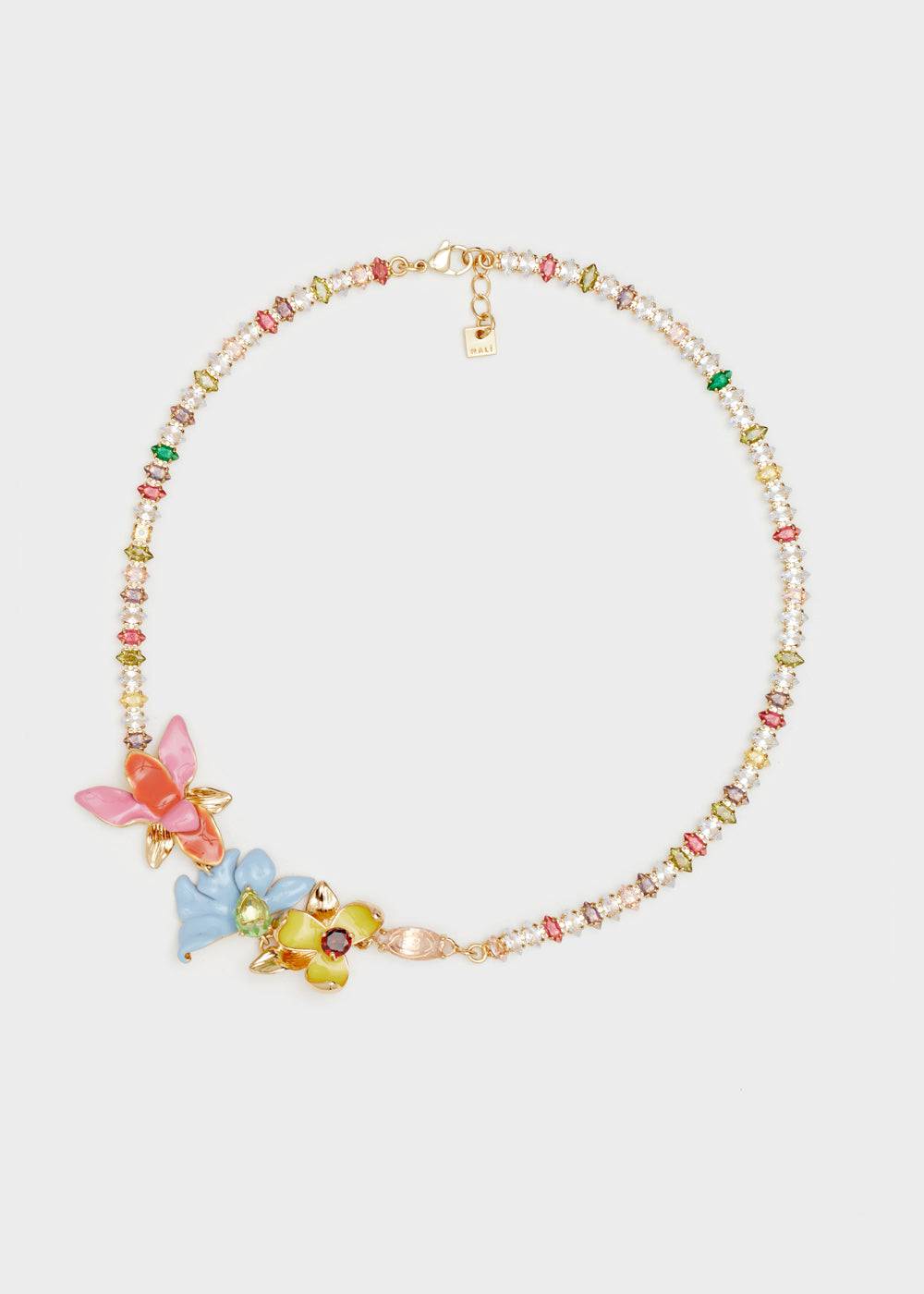 Nalí NECKLACE WITH ENAMEL FLOWERS AND STONES Discount Store per i nuovi prodotti