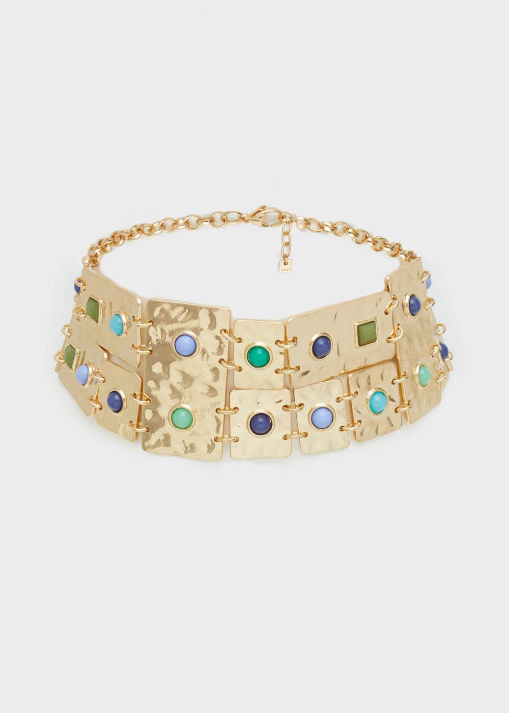 Nalí NECKLACE WITH BLUE AND GREEN STONES Super sconto