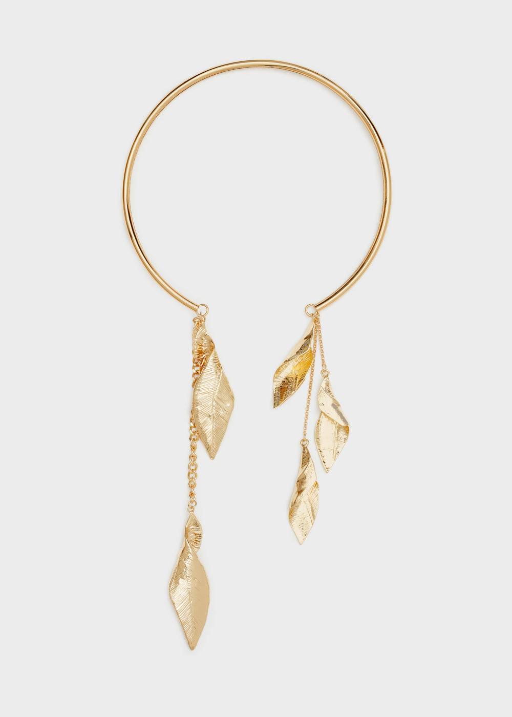 Nalí RIGID NECKLACE W/ GOLD LEAF PENDANT Officina
