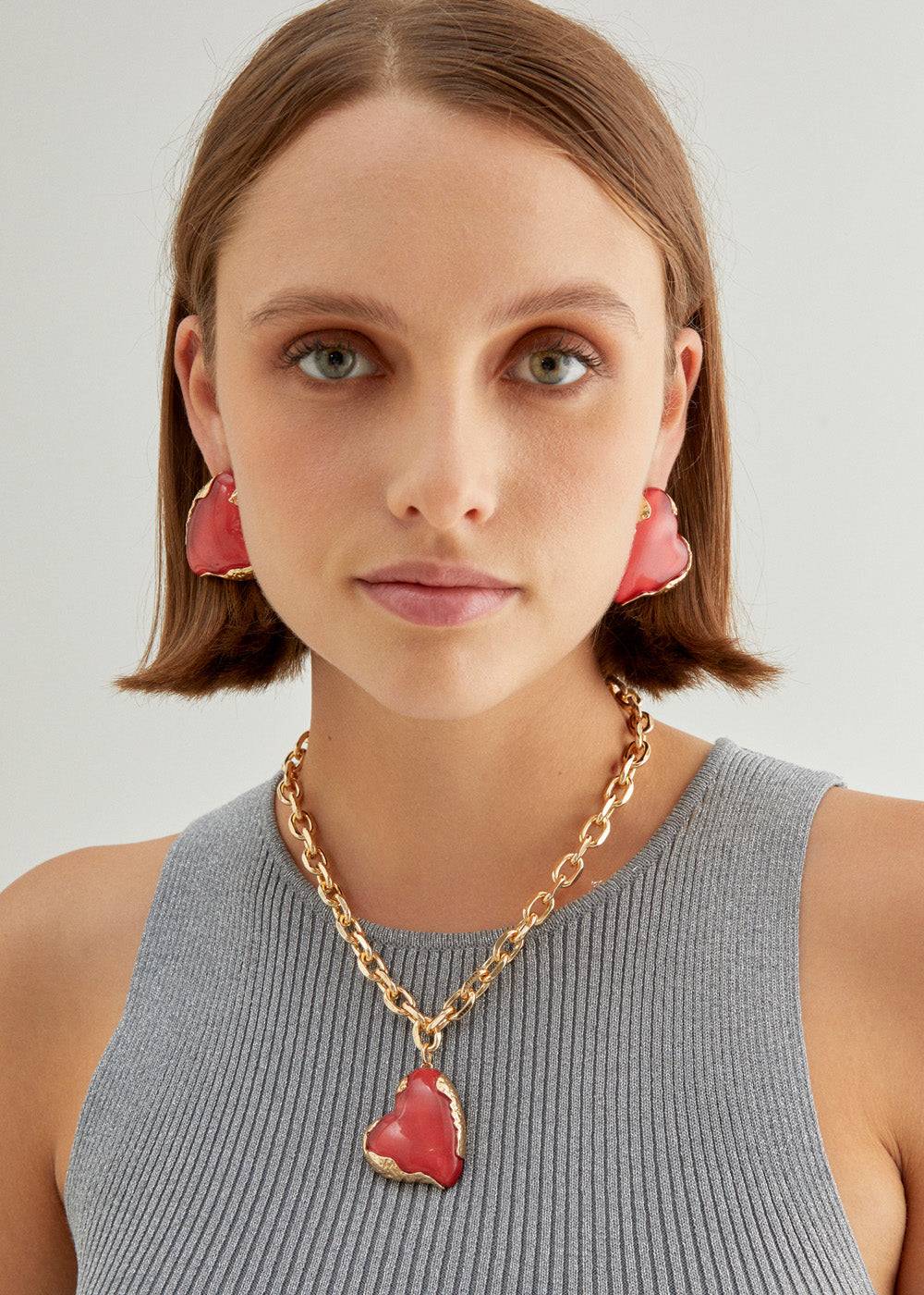 Nalí GLASS RED HEART NECKLACE Limitato a 3 giorni