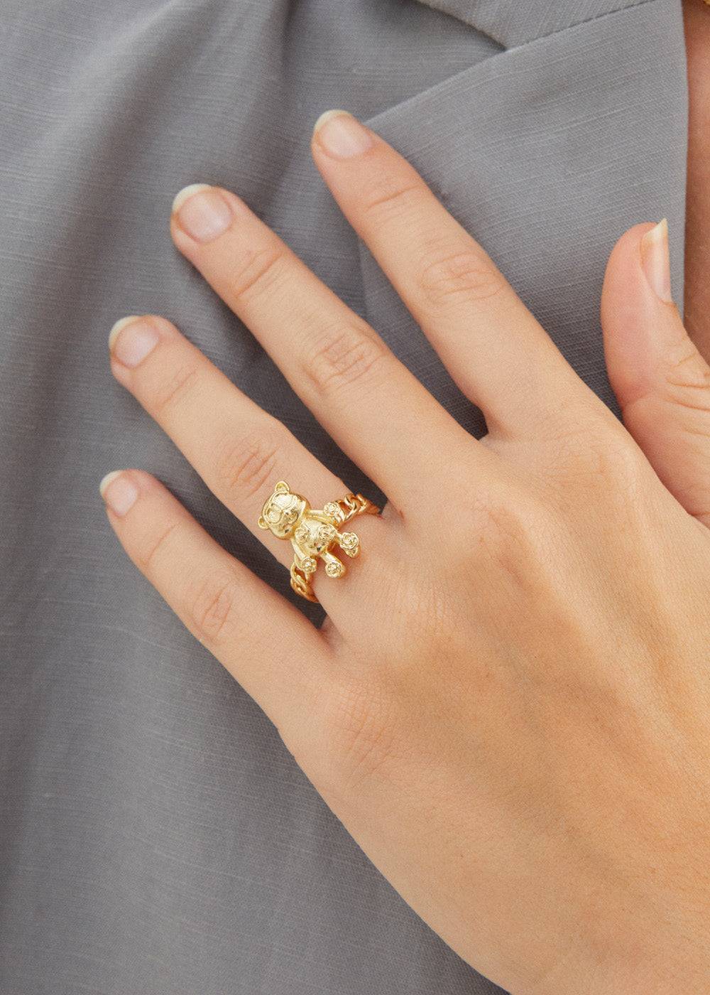 Nalí TEDDY ADJUSTABLE GOLD RING In Linea