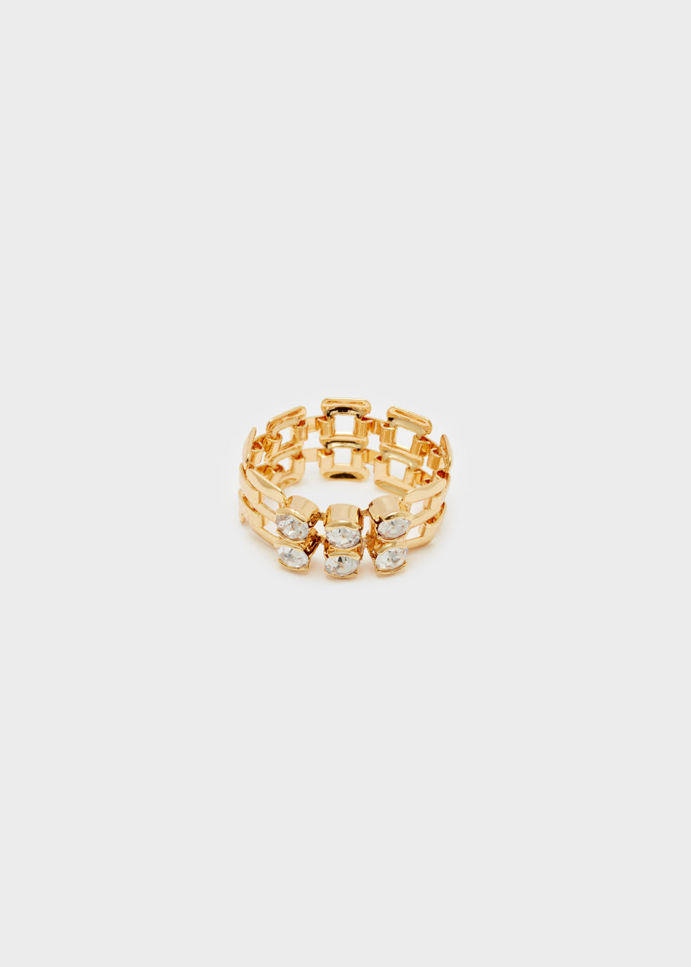 Nalí RING IN GOLD WITH CLEAR ZIRCONS Nuovo