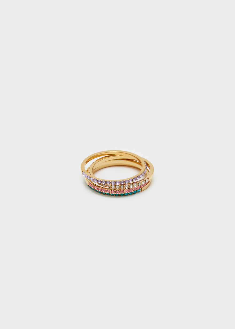 Nalí THIN RING SET W/ MULTICOLOR STONES Vendita