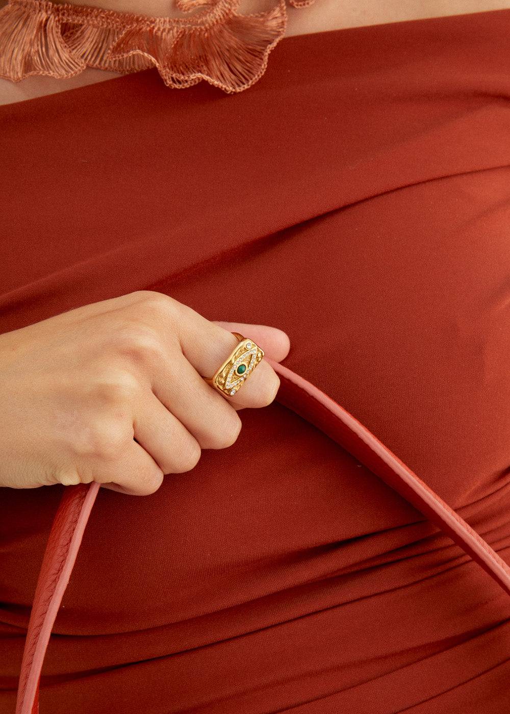 Nalí S.STEEL GOLD RING WITH EYE Promozione