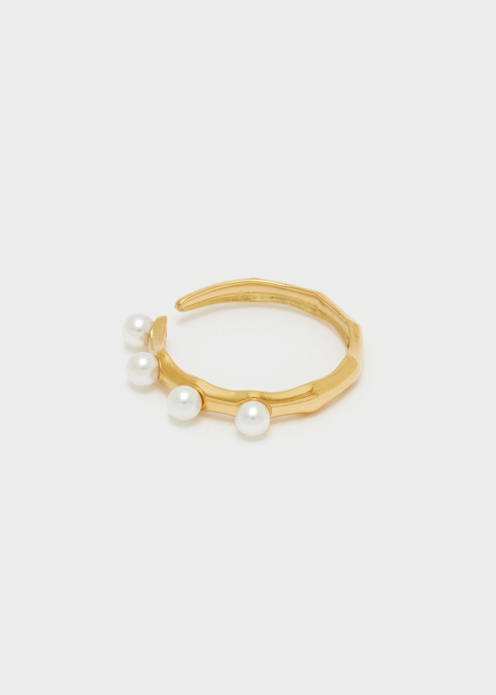 Nalí GOLD OPEN RING W/ WHITE PEARLS Spedizione Gratuita