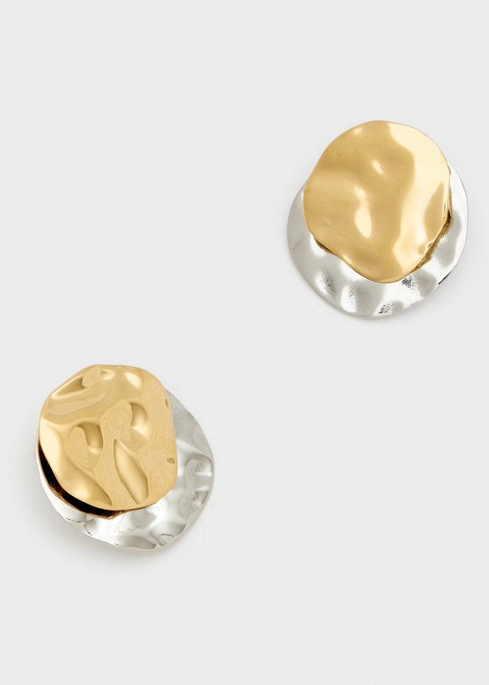 Nalí S.STEEL ROUND EARRINGS GOLD+SILVER Pezzi Unici