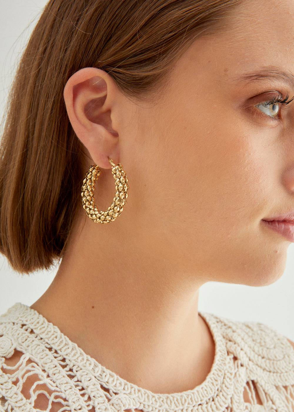 Nalí 14KT GOLD PLAT. S.STEEL HOOP EARRINGS Acquista Ora