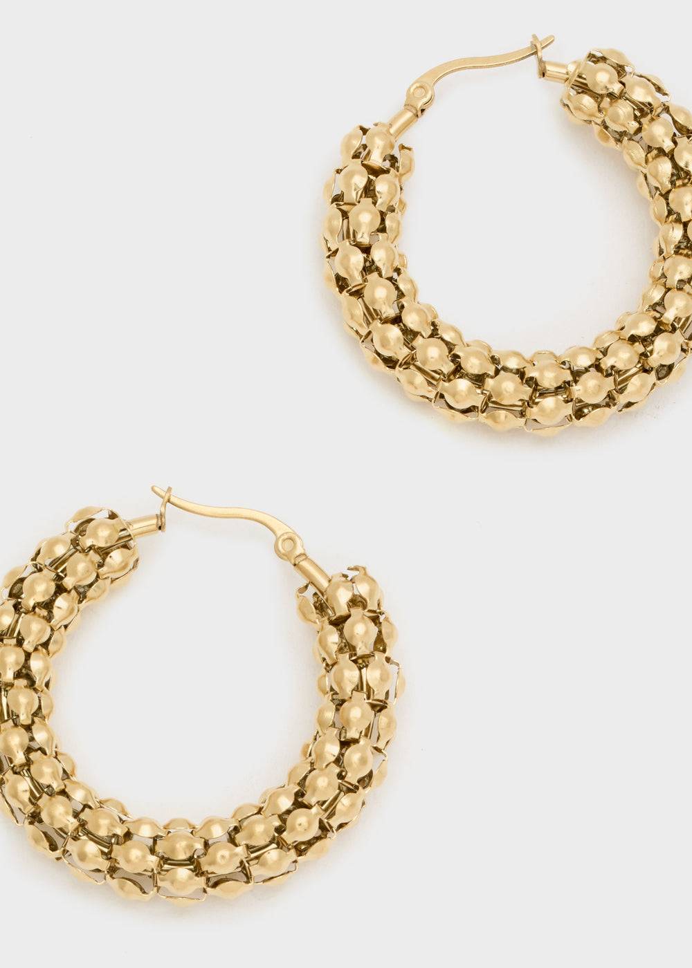 Nalí 14KT GOLD PLAT. S.STEEL HOOP EARRINGS Acquista Ora