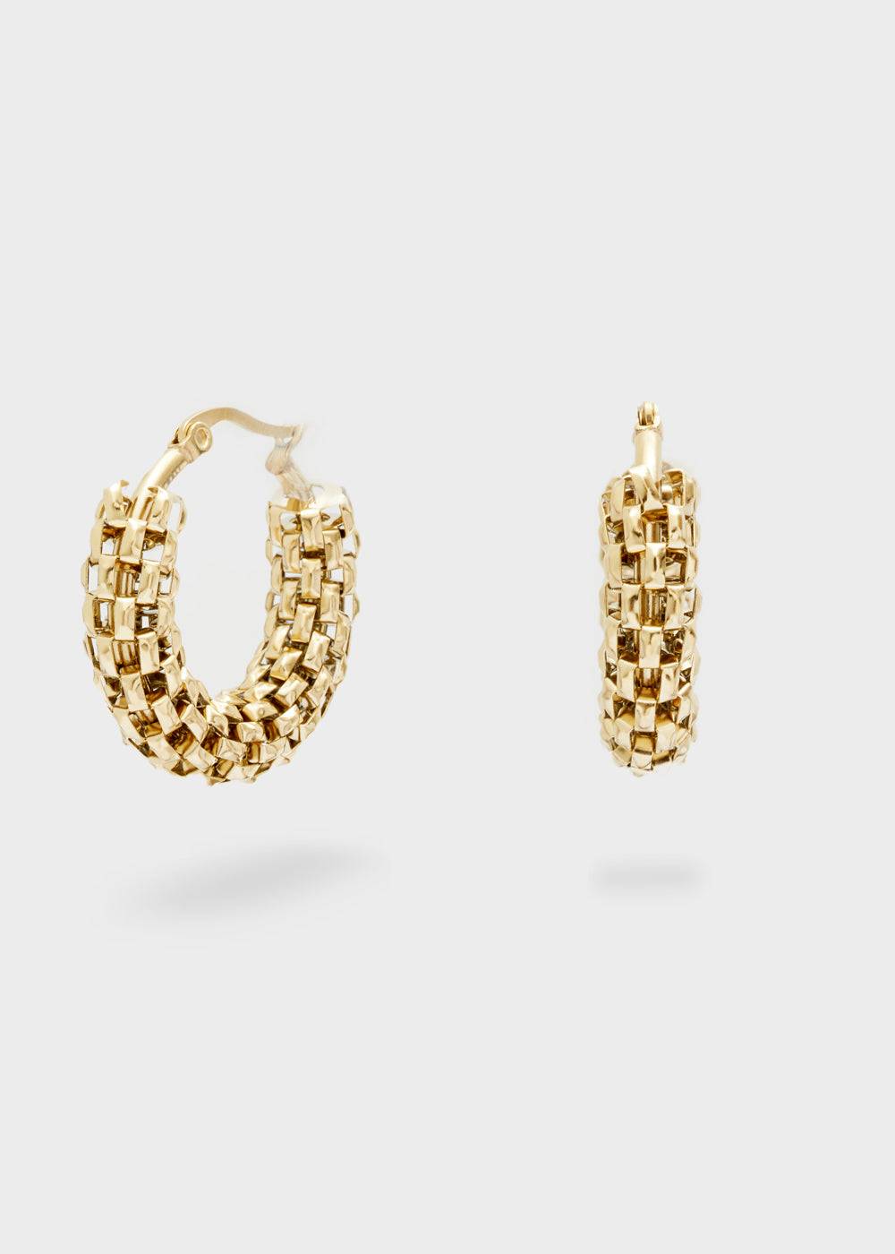 Nalí 14KT GOLD PLA. S.STEEL REFINED HOOP EARRINGS Promozione Limitata