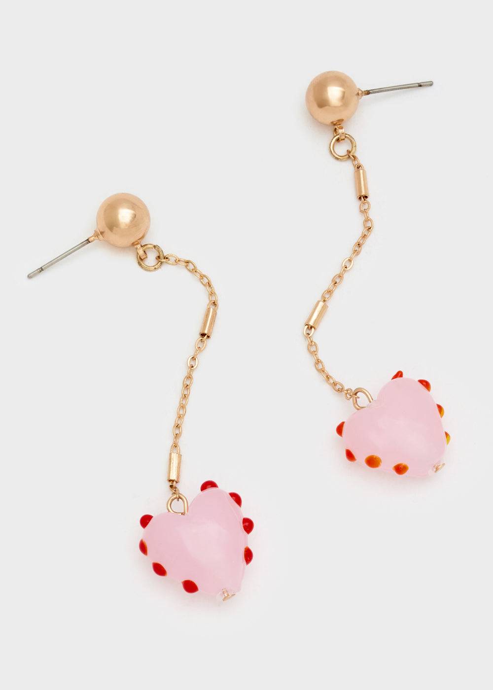 Nalí GOLD EARRINGS W/ PINK PENDANT Prezzo Ridotto