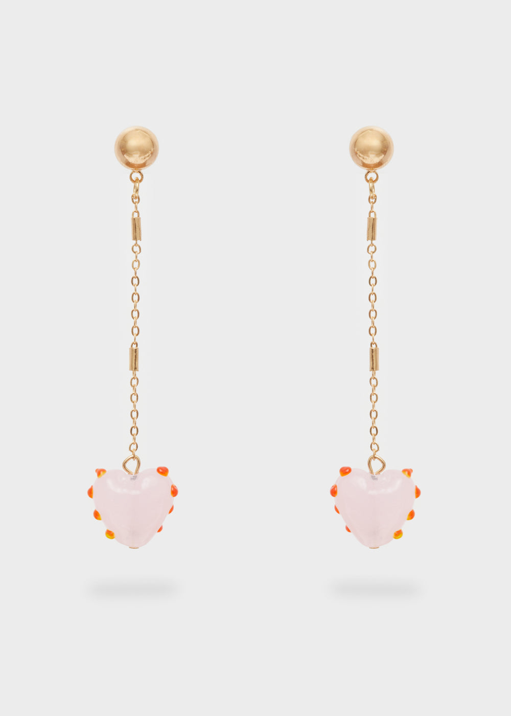 Nalí GOLD EARRINGS W/ PINK PENDANT Prezzo Ridotto